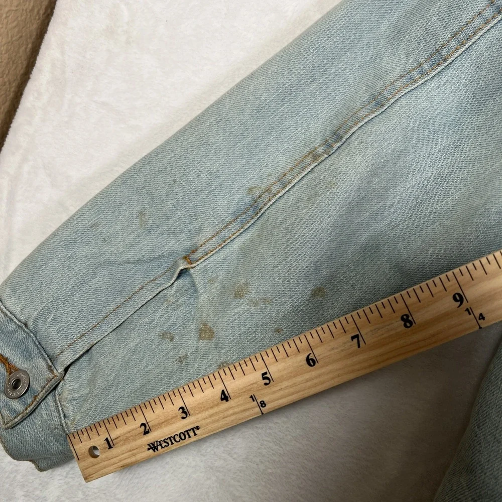 Brooklyn Cloth Light Blue Sherpa Lined Denim Button Up Jean Jacket Men's‎ Size L